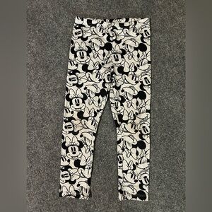 Kids Black and White Disney Minnie Mouse  Leggings 5T
